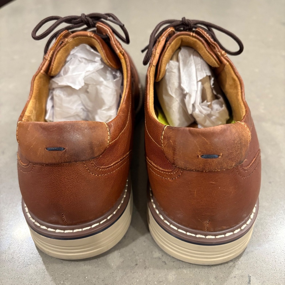 Florsheim Norwalk Cap Toe‎ Oxford Men 13W Leather Dress Shoe Cognac   Comfort - Picture 6 of 14